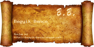 Begyik Bence névjegykártya