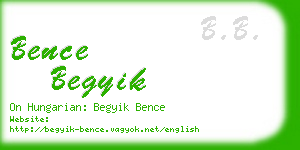 bence begyik business card